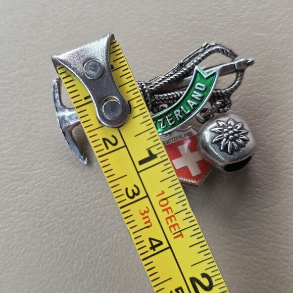 Switzerland Hat Lapel Pin  3 Charms Bell First Aid - Picture 12 of 12